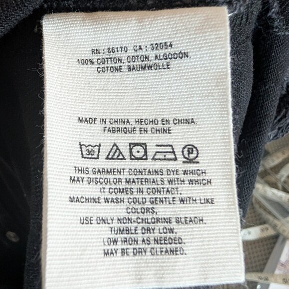 Pilcro Anthropologie Black Denim Button-Down Fray Hem Skirt Size 8 - Picture 8 of 8